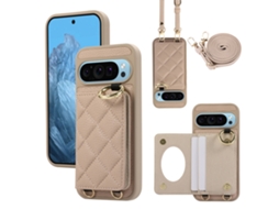 Capa Com Cordão Longo E Padrão Diamante Para Google Pixel 11 (damasco)