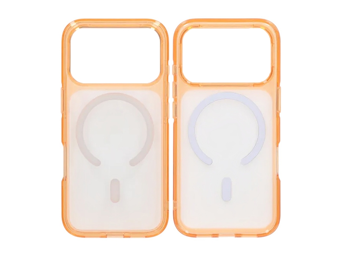 Capa Para Celular Tpu Magsafe Para Iphone 17 Pro - Laranja Transparente