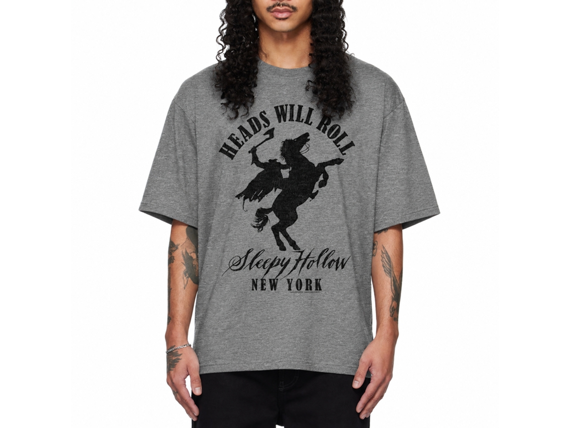 Rockinstone Sleepy Hollow Movie New York Heather Graphite Adult T-shirt Size:xxl