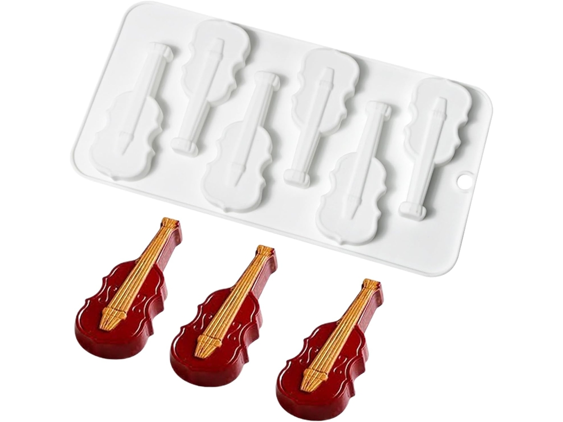 Formas De Silicone Assar - Formatos De Guitarra E Violino