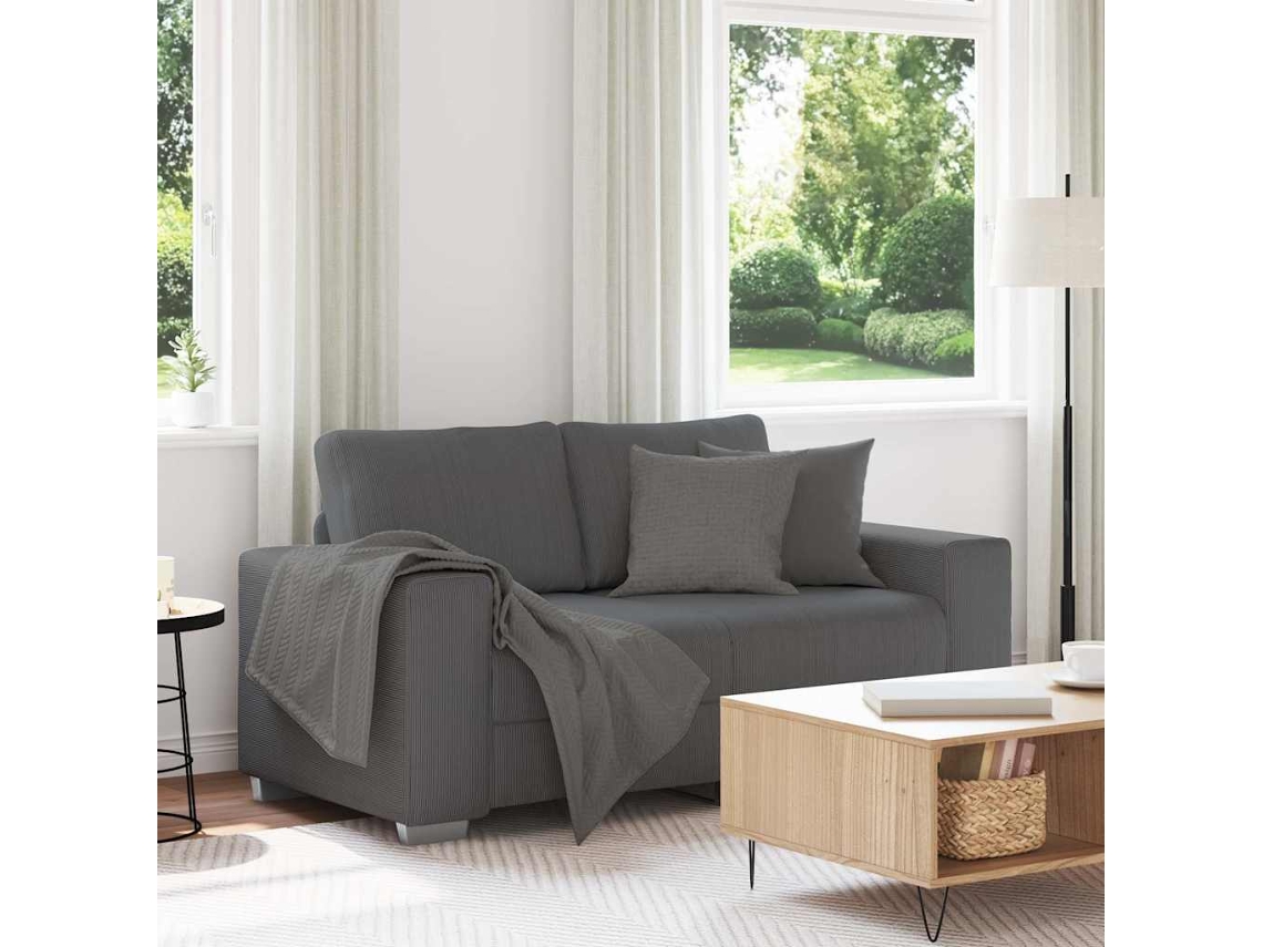 Vidaxl Sofá-luvas 160x77x82 Cm Tecido Corduroy Cinzento-escuro