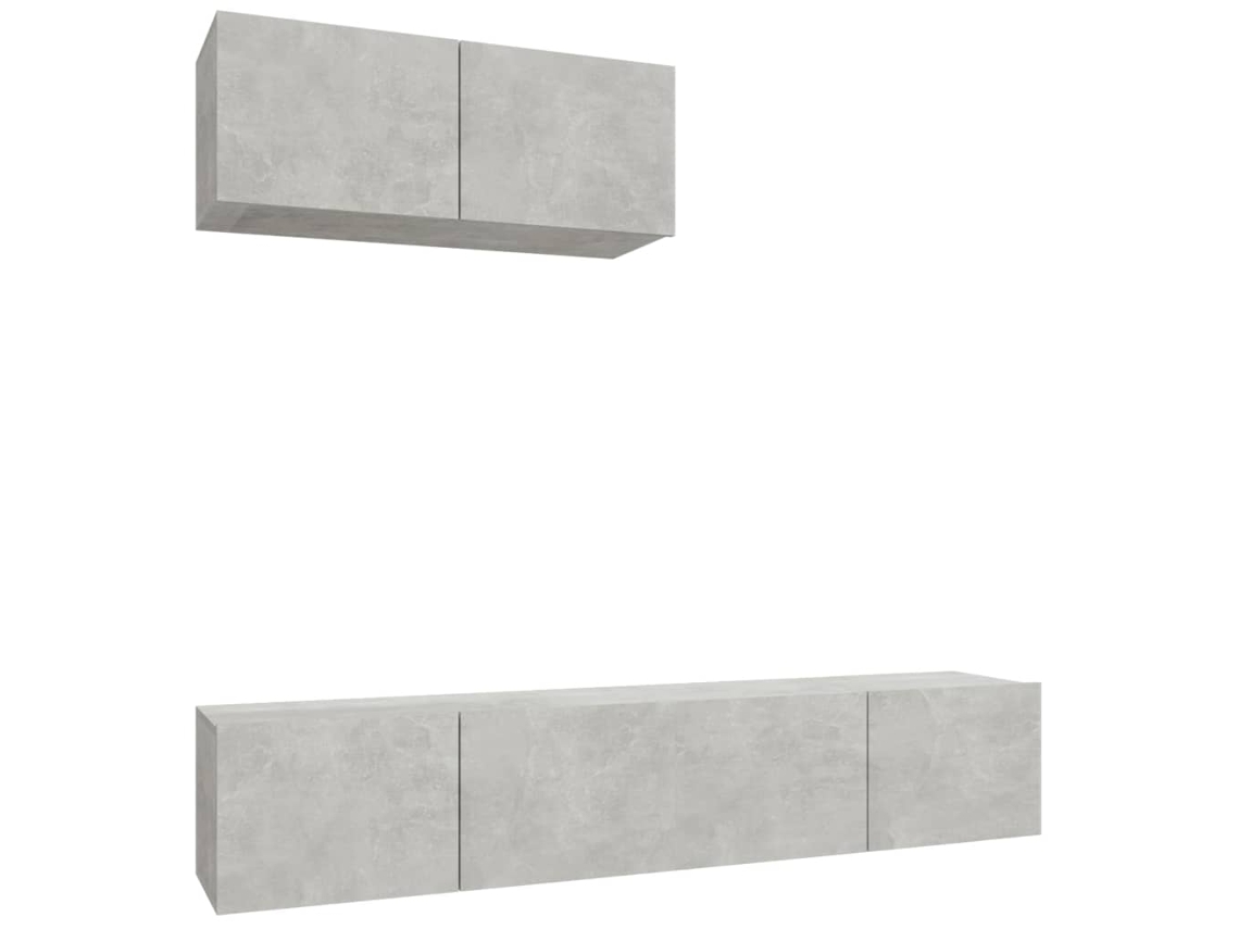Tv Cabinet Set, Tv Cabinet Sets Vidaxl Cinzeto Madeira Processada (n/a)
