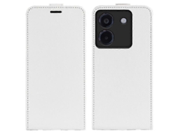 Capa Ranhuras Vertical Phone Para Xiaomi Poco M7 FACPOET Com Porta-cartões Castanho