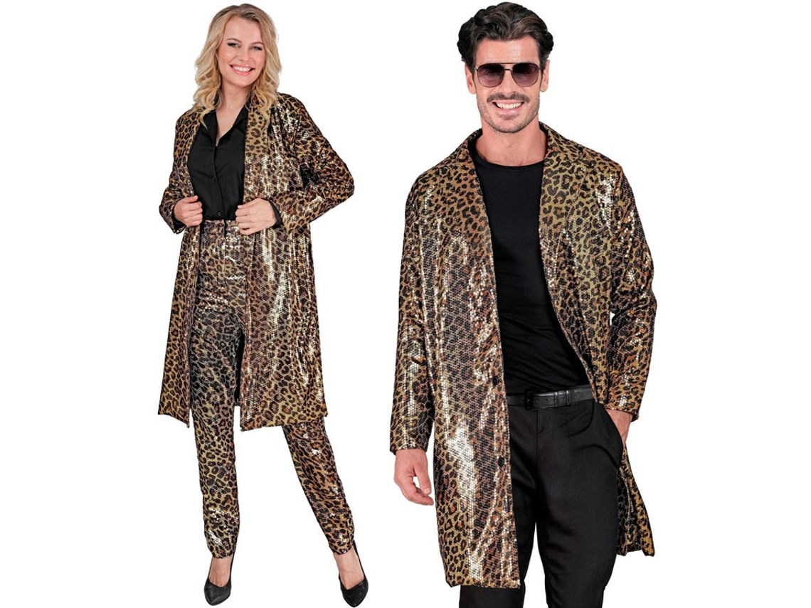 Fantasia de festa com estampa de leopardo ou casaco para adultos