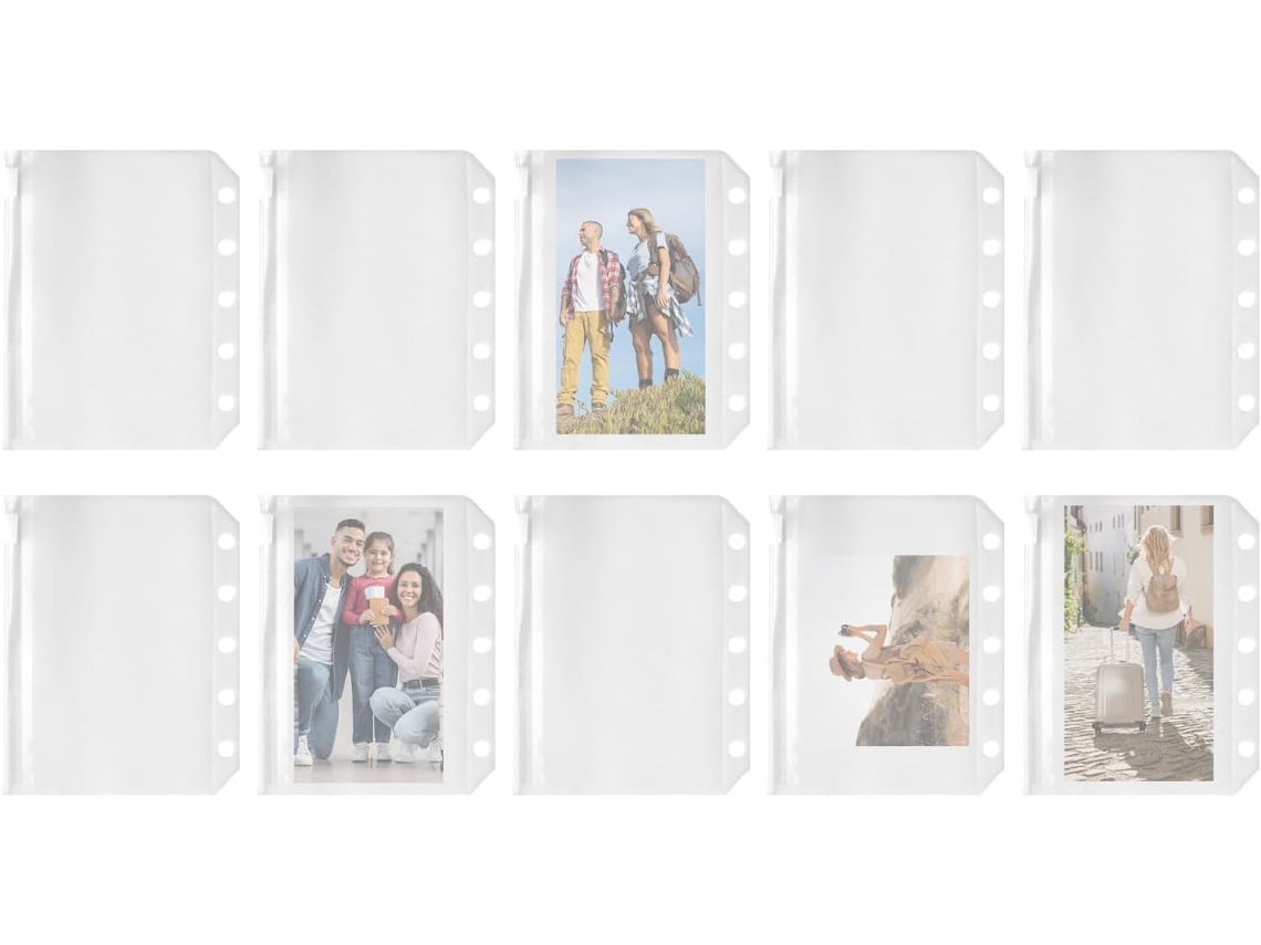 Conjunto De 10 Protetores De Documentos Transparentes Com 5 Argolas De Zíper M5