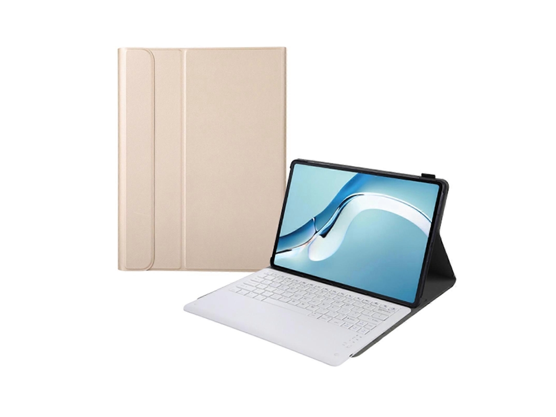 Capa De Couro Ultrafina Com Teclado Bluetooth E Suporte, Textura De Ovelha, Para Tablet Huawei Matepad Pro 12.6 2021 (preta), Com Aba Horizontal.