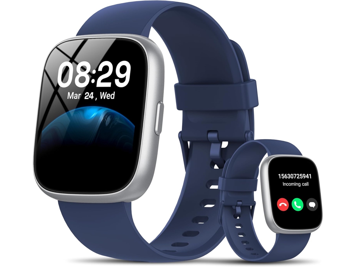 Smartwatch Azul Alexa Integrado 1,83 Chamada Bluetooth Monitor Batimentos Sono Stress 110 Modos Esportivos Ip68 ZYBLSSBB