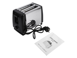 Torradeira 2 Fatias Aço Inoxidável 750w Elétrica Para Café Da Manhã Doméstico Pão Assar Eu Plug 220v