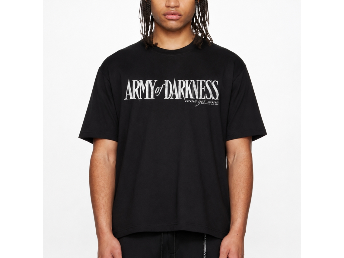 Rockinstone Army Of Darkness Movie Darkness White Logo Black Adult T-shirt Size:xxxl