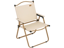 Cadeira de camping MDUG com apoio de braços, estrutura de aço, 54x59x78cm, cáqui