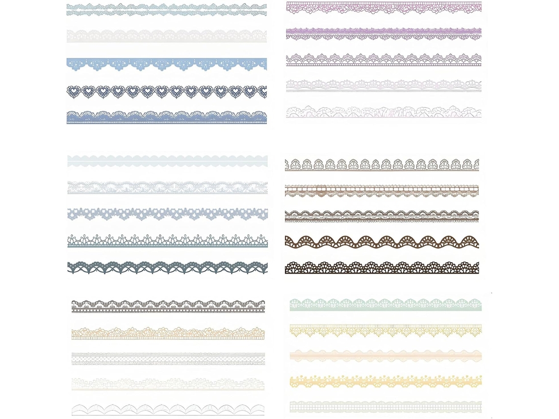 Conjunto De 240 Adesivos De Renda Com Verso Adesivo. Ideal Para Scrapbooking E Transferências De Imagens.