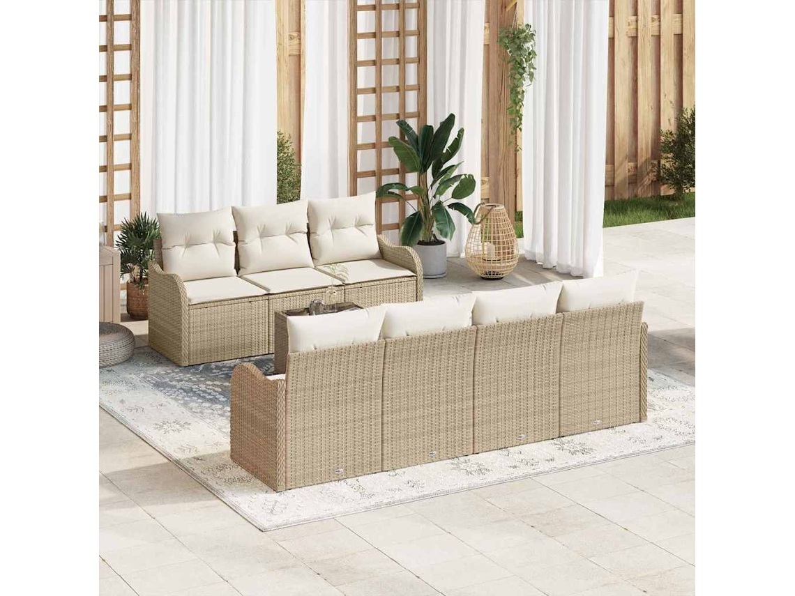 Vidaxl Conjunto De Sofá De Jardim 8 Unid. 7-número De Lugares