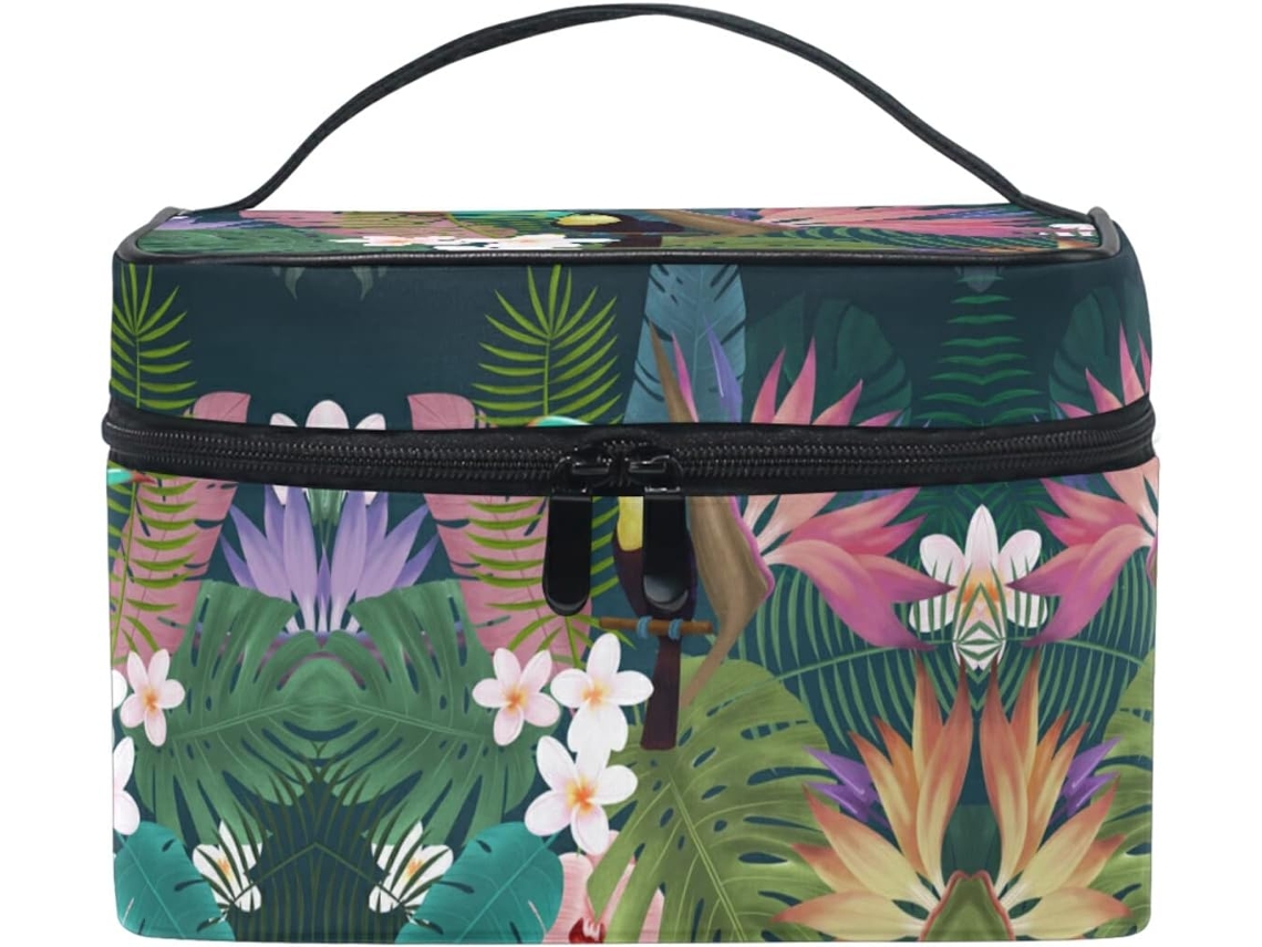 Bolsa Organizadora de Cosméticos com Estampa de Plantas S/MARCA