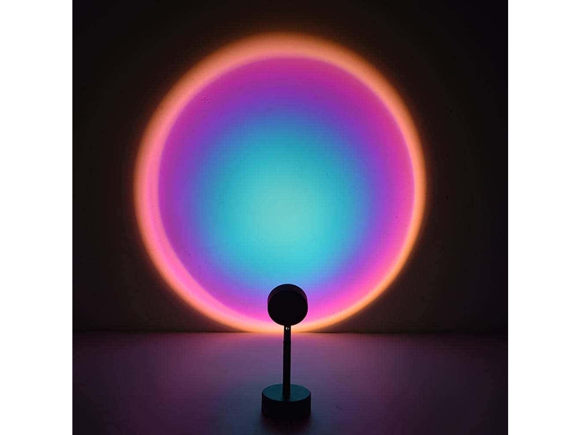 Lâmpada De Projeção Pôr Do Sol Em Led, Lâmpada De Pôr Do Sol Arco, Íris Com Rotação De 180 Graus, Iluminação Ambiente Romântica Usb Para Quarto