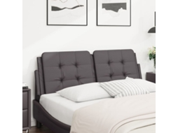 Vidaxl Almofadão De Cabeceira Zadar 140 Cm Couro Artificial Cinzento