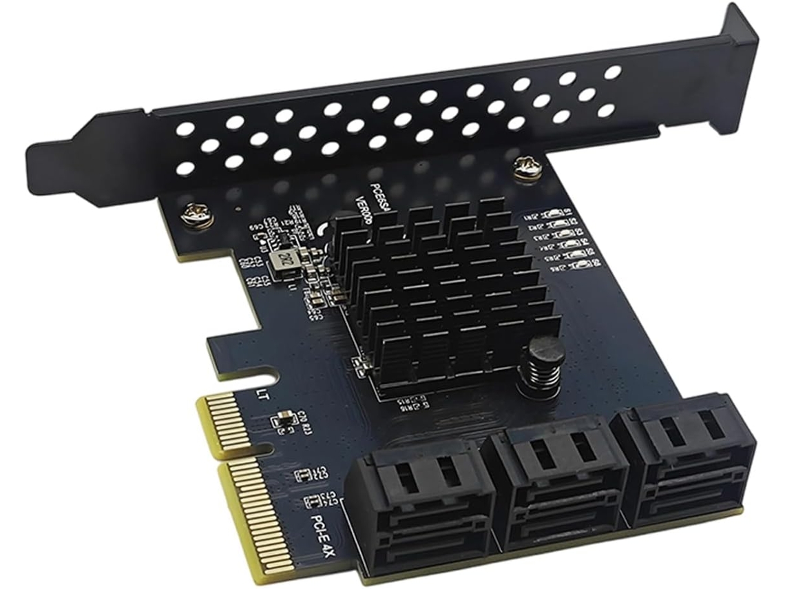 Placa Controladora Sata 3.0 para Slot Pcie 1x/4x, Adaptador de 6 Portas e 6 Gbps SFUSHOS
