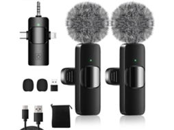 Microfone De Lapela Sem Fio Em 1 Para Iphone, Android, Câmera, Laptop, Usb C Slowmoose