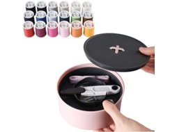 Kit De Costura Com Caixa Para Transporte E Armazenamento Fácil, Ideal Para Adultos, Estudantes, Viagens E Lar Com Design Bonito De Botão