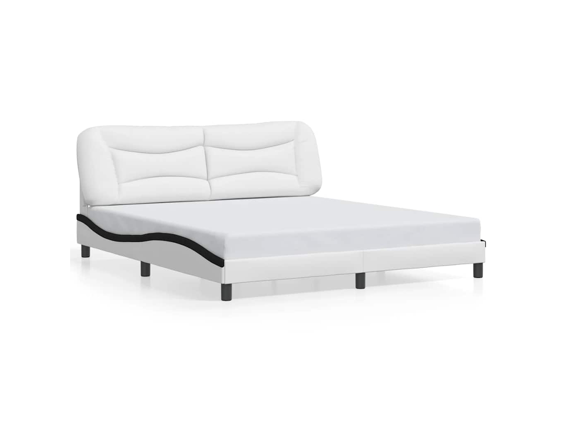 Bed Frame, Bed Frames Vidaxl Branco Couro Artificial (180 X 200 Cm)
