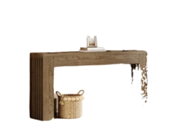 Mesa De Console, Design De Fazenda, Topo Espaçoso, Marrom