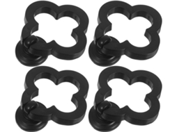 Puxadores Inoomp Em Liga De Zinco Preto Para Portas Armários Cozinha, Com Design Floral Moderno, Para Gavetas E Guarda