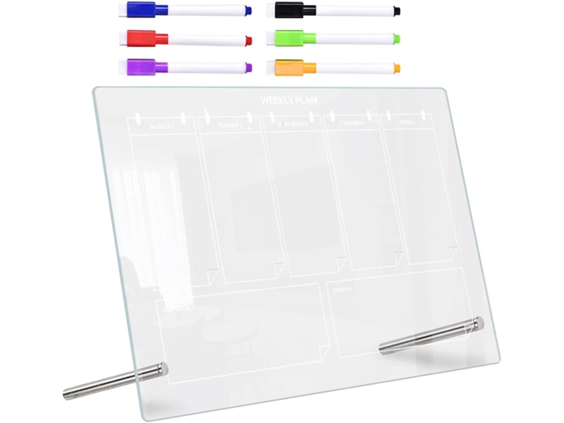 Quadro de Avisos Multifuncional Transparente em Acrílico Stobaza com Caneta Apagável para Escritório e Casa, M