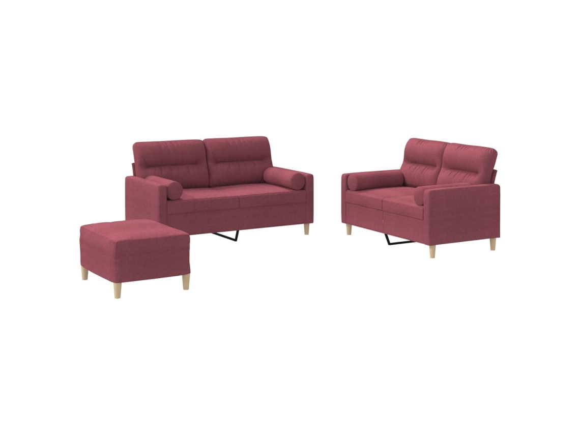 Sofa Set, Sofa Sets Vidaxl Vermelho Tecido (n/a)