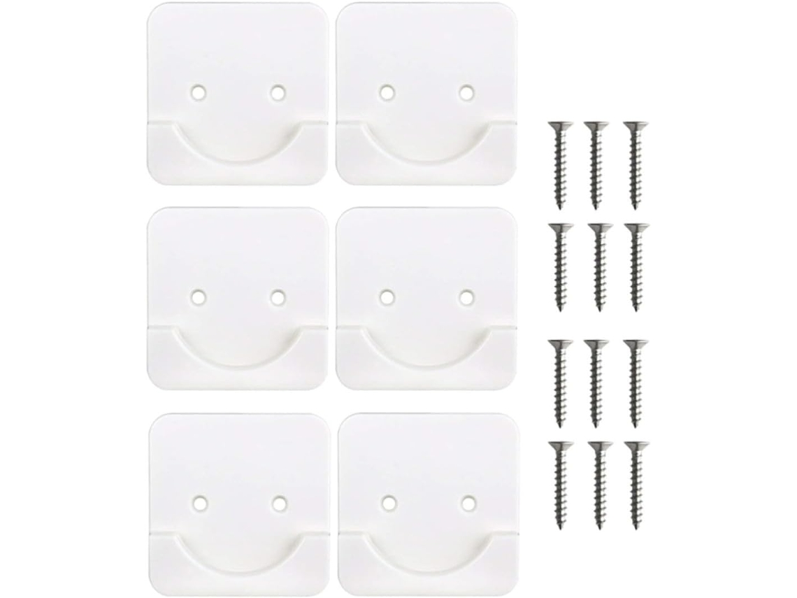 Conjunto De 6 Suportes Adesivos Abs Reforçados Com Design Antiderrapante Para Barra Cortina Chuveiro, Ideais Para Uso Em