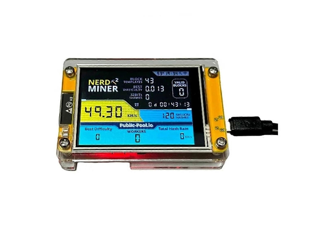 Novo Nerdminer V3 2,8 Polegadas Btc Solo Loteria Nerd Miner Krypto Slowmoose