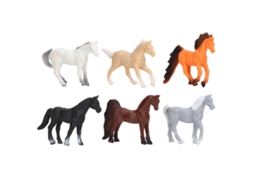 Mali conjunto de 6 Figuras de Cavalo Simuladas Brinquedo Educativo para Crianças Decoração