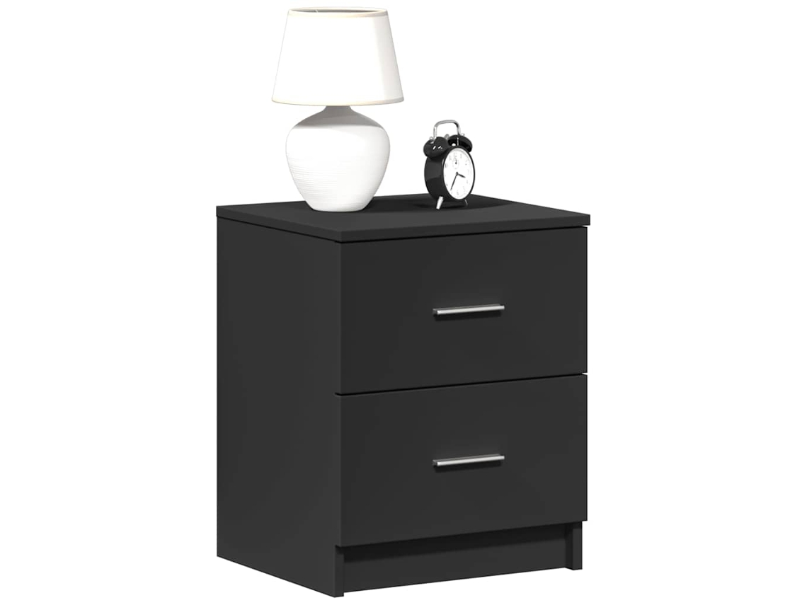 Vidaxl Mesas De Cabeceira 2 Pcs Com 2 Gavetas 40x36x50 Cm Preto