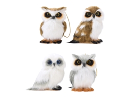 Conjunto 4 Pingentes Coruja Pelúcia Natal Worten