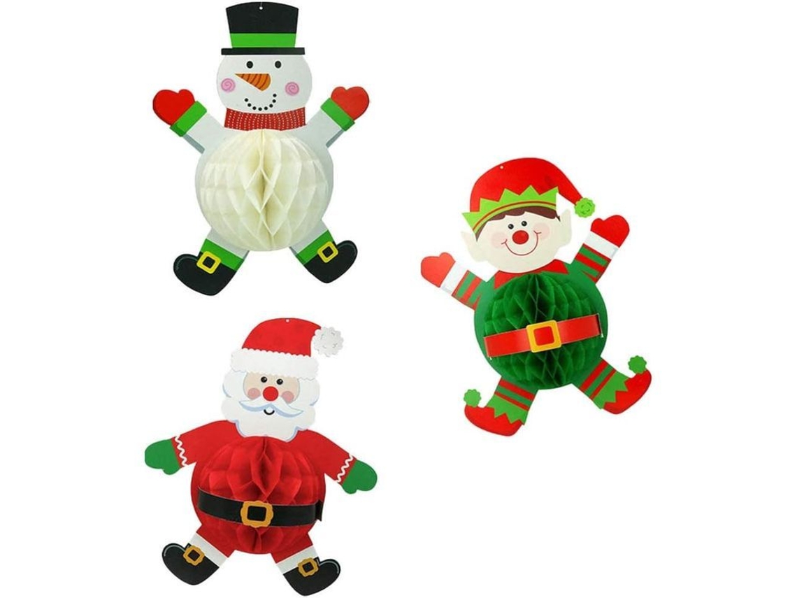 Decorações de Natal em Favo de Mel, Enfeites para Árvore Nova Line