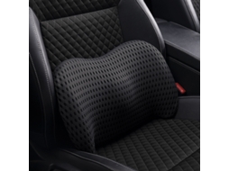 Suporte lombar em espuma viscoelástica para cadeiras de carro e de escritório. Custo ergonômico e aerodinâmico Slowmoose (preto).