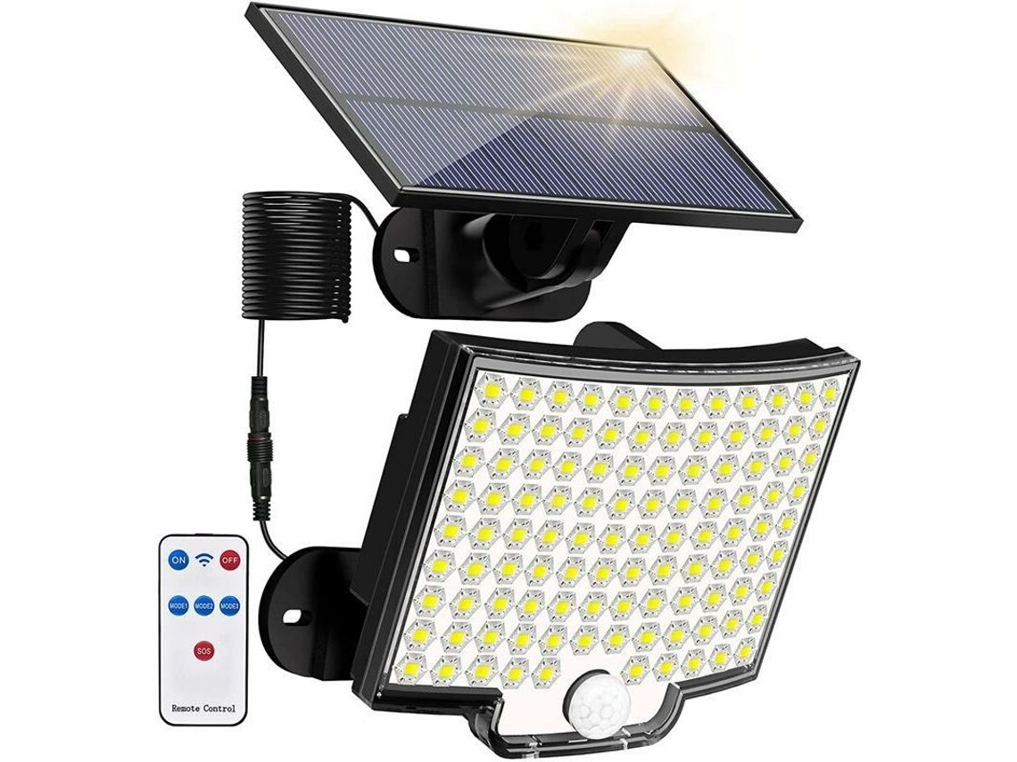 Luzes Solares Externas 106 Luzes Solares Led Com Controle Remoto 4 Modos De Detecção De Movimento Com Cabo Removível De 5 M*