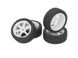 Mali pneus de Carro Rc 4 Peças Borracha Plástico Rodas Universais para Tamiya Tt01 Tt02 Xv01 Xv02 Veículo Controle Remoto 1/10 Branco