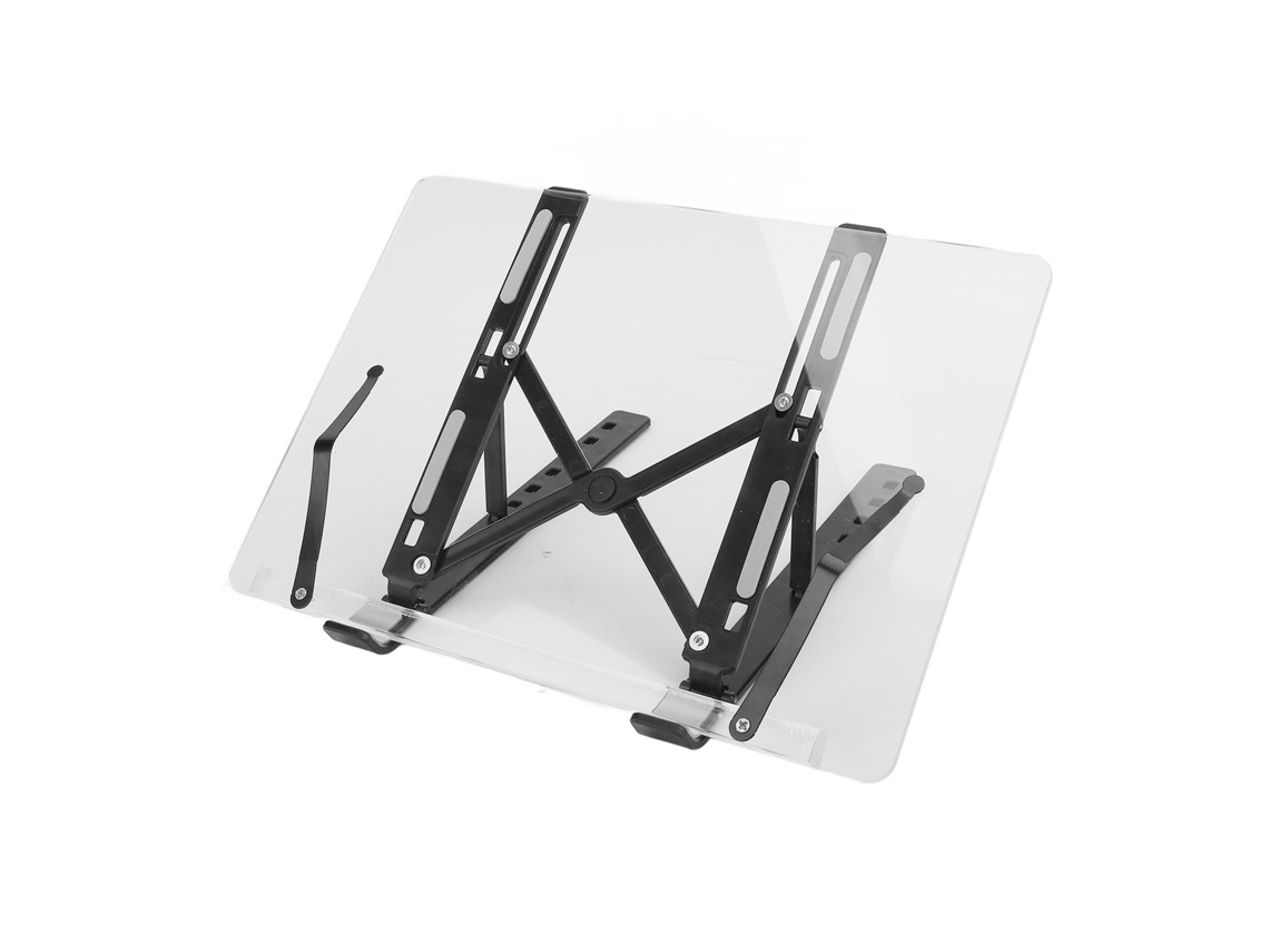 Estante Dobrável Para Leitura, Suporte De Livros De Mesa Multifuncional Em Acrílico Ajustável Com Clipes Laterais Para Idosos, Preto Brilvibera
