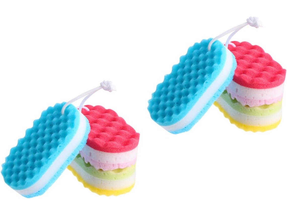 Conjunto De 6 Esponjas Banho Esfoliantes Baluue Limpeza Suave E Cuidados Relaxantes Para A Pele