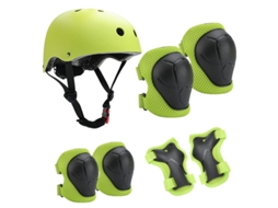 Conjunto De Equipamentos De Proteção Para Crianças, Incluindo Capacete, Joelheira, Cotovelo E Pulso, Para Esportes Ao Ar Livre Mdug (verde)