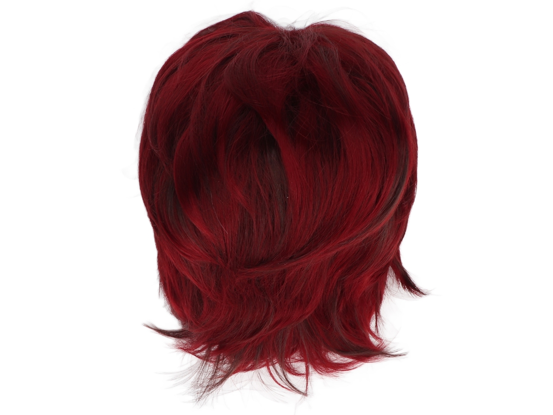 Peluca De Pelo Sintético Rojo Para Mujer Con Rulos Cortos Ideal Para Cosplay