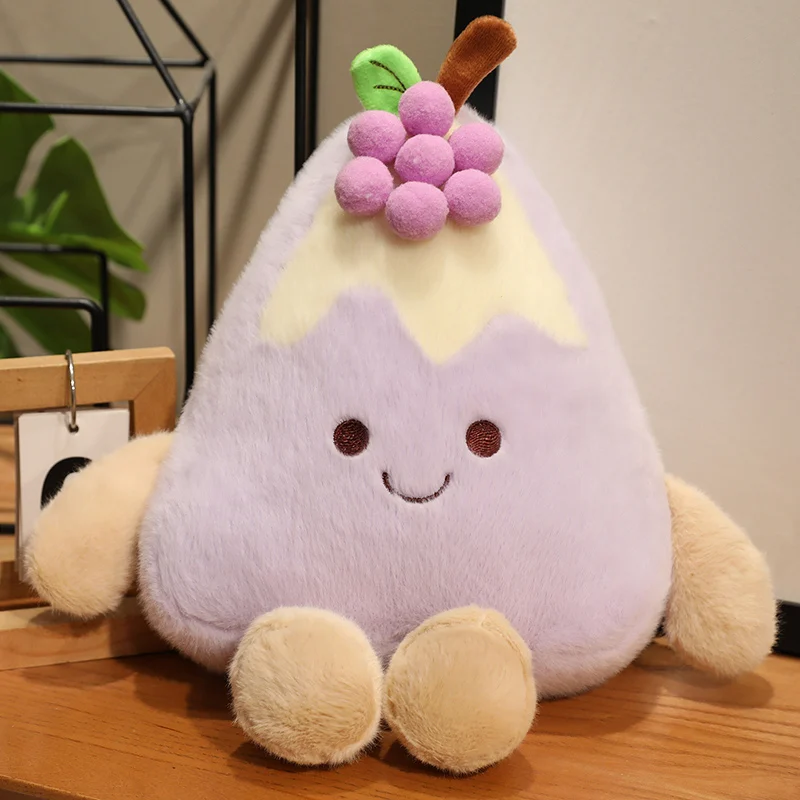 Lindo Brinquedo de Pelúcia Realista em Formato de Bolo de Frutas Estilo Anime. MDUG (roxo, 25cm)
