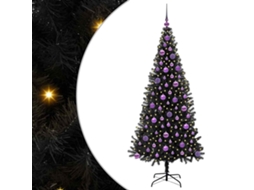 Árvore De Natal Artificial Com Led Vidaxl Preto Pvc (180 Cm)