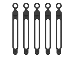 Conjunto De 5 Abraçadeiras Silicone Para Cabos, Organizadores Fios, Tiras Fixação Reutilizáveis, Cabos Viagem, Elásticos Charmosos-aquaforge