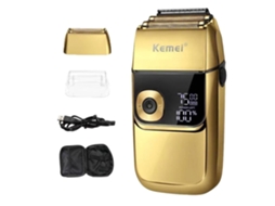 Barbeador Elétrico Com Escova De Limpeza Impermeável E Tela Lcd, Cor Dourada.