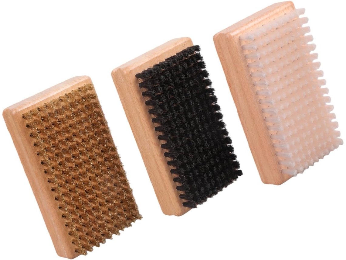 Escova para Cera SFUSHOS de latão, nylon, crina de cavalo com cabo de madeira, acessórios de manutenção para snowboard
