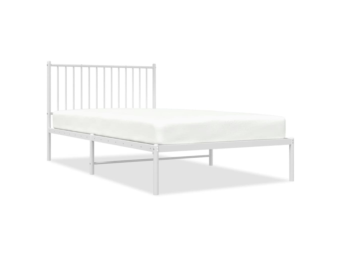Bed Frame, Bed Frames Vidaxl Branco Aço (107 X 203 Cm)