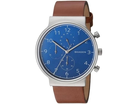 Relógio de Quartzo de Aço Inoxidável SKAGEN 40Mm com Correia de Couro Skw6358