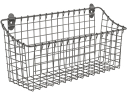 Cesto De Armazenamento Extra Grande Para Armário E Parede, Estilo Fazenda Rústica, Cesto De Aço Resistente, Cor Cinza Industrial