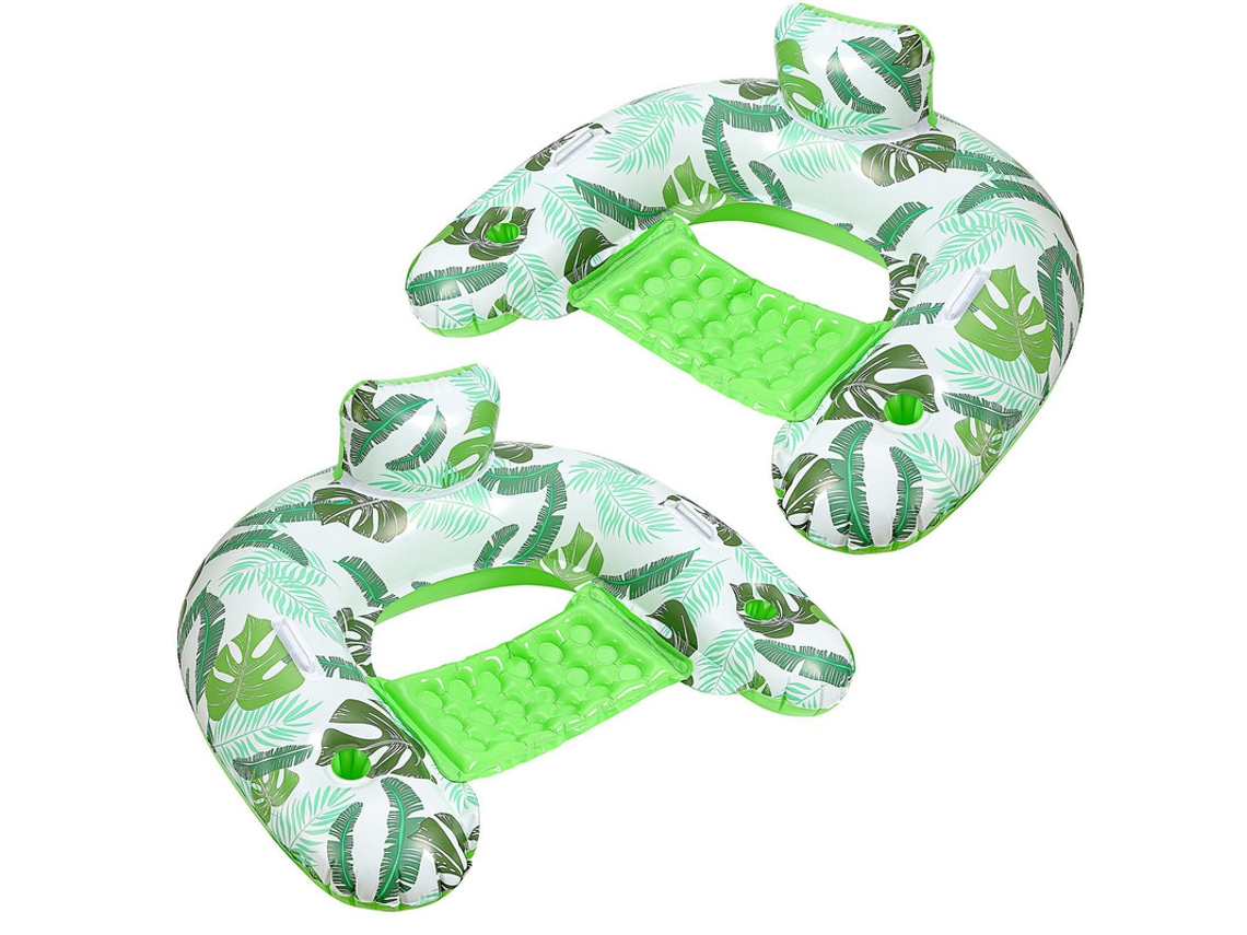 Conjunto Com 2 Cadeiras Infláveis, Com Porta-copos E Alças. Perfeito Para Piscinas, Lagos, Rios E Festas.