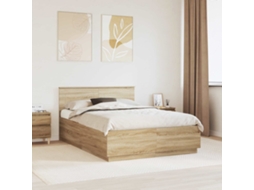 Vidaxl Estrutura Da Cama Com Fitas Led Carvalho Sonoma 160 X 200 Cm